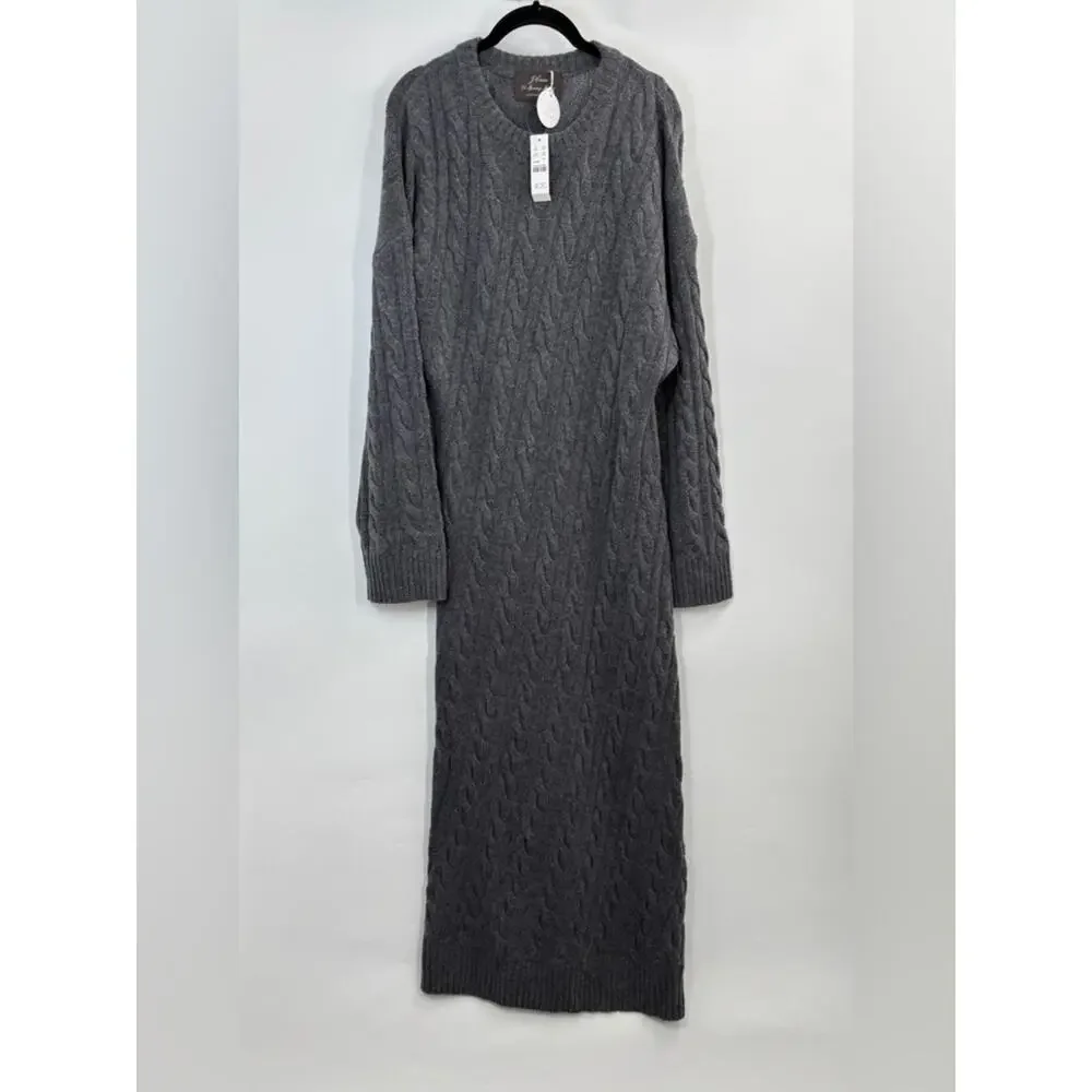 J.Crew Collection cashmere twisted cable-knit sweater-dress